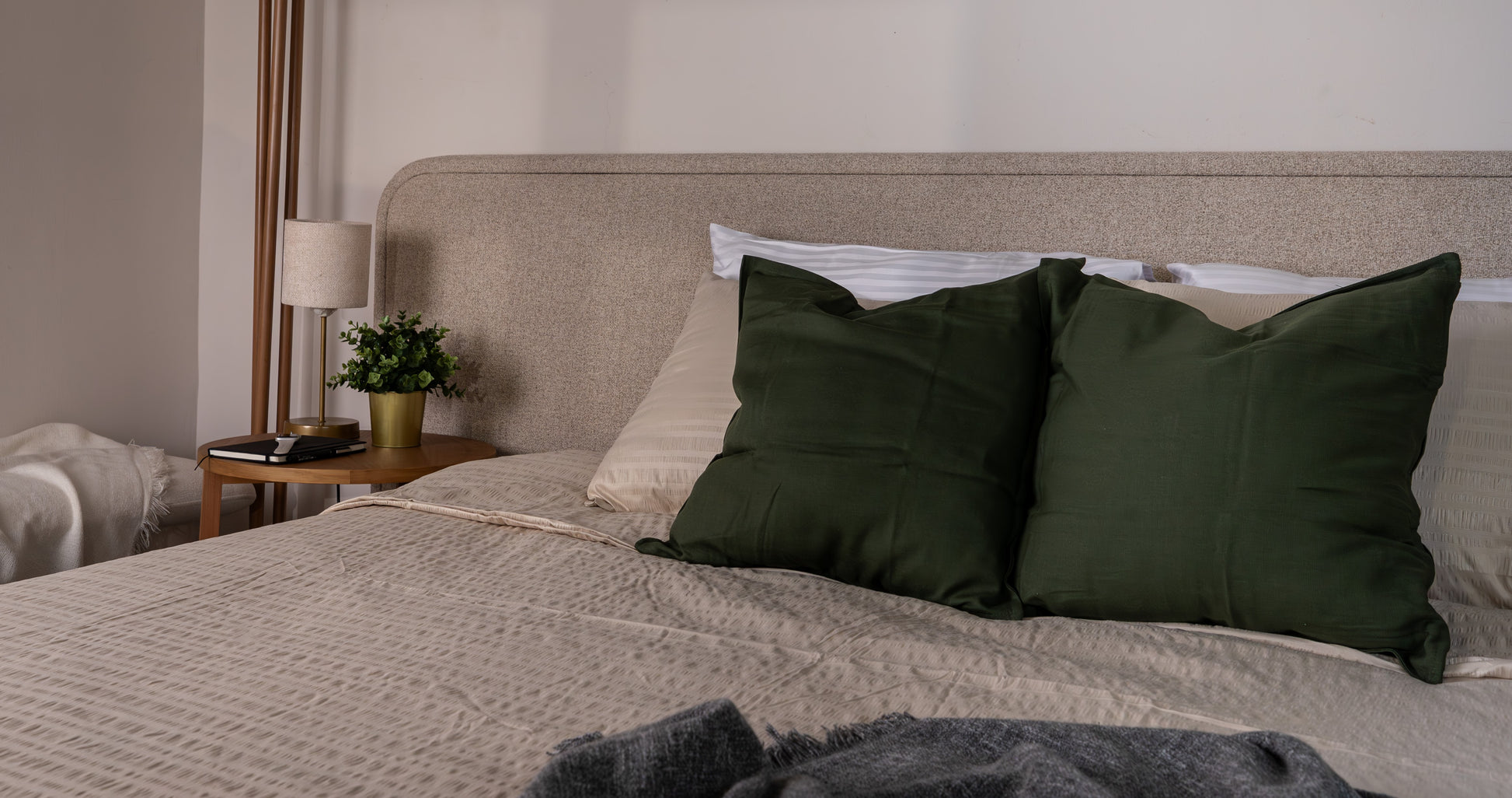 Duvet Cover Set | Beige Embossed | 300GSM