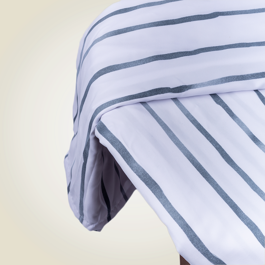 Fitted Sheet Set | Blue Striped Seersucker| 300GSM