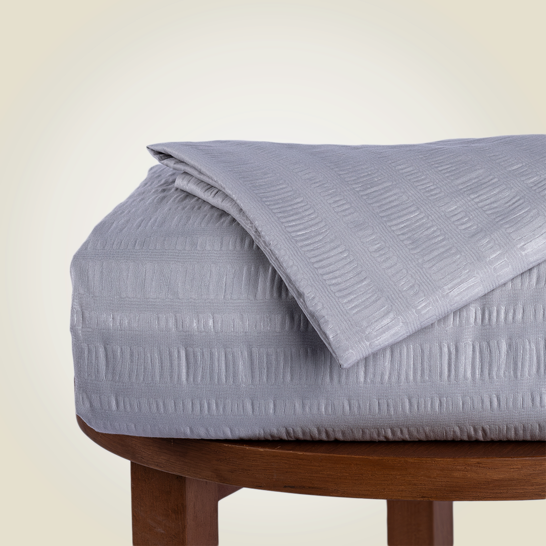 Duvet Cover Set | Grey Embossed | 300GSM