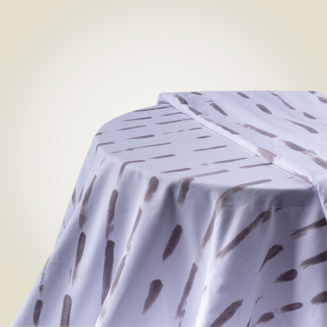 Fitted Sheet Set | Grey Striped Seersucker| 300GSM