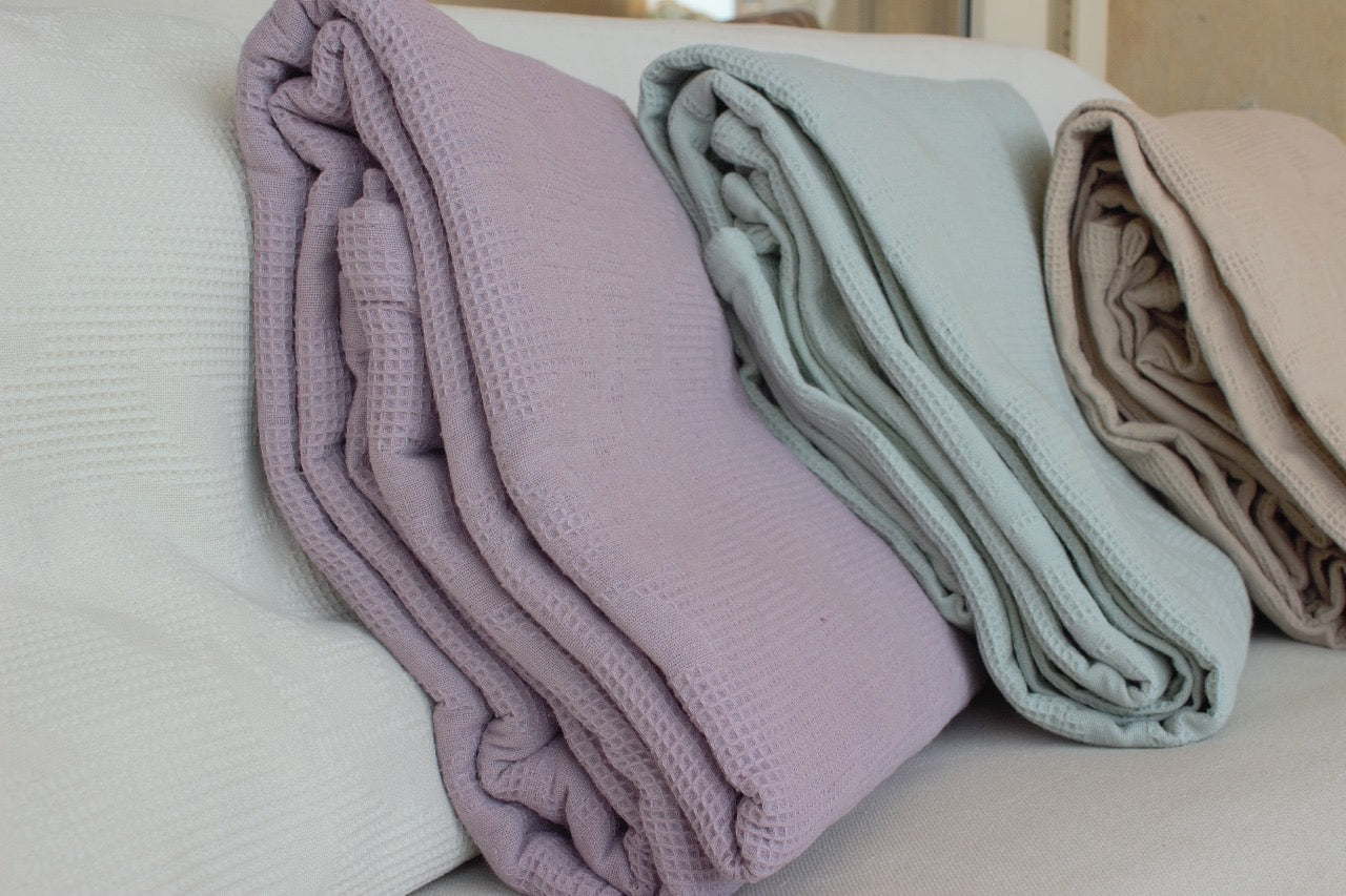 Jacquard | Mint Waffle Coverlet