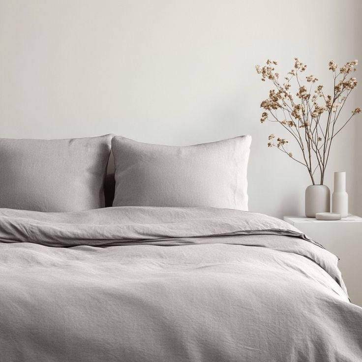 Duvet Cover Set | Grey Seersucker | 300GSM