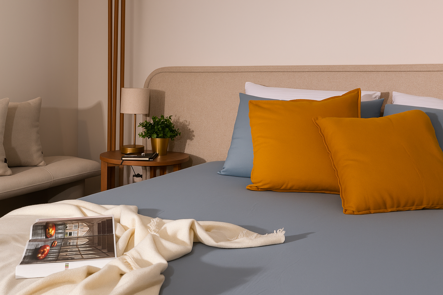 Duvet Cover Set | Blue Seersucker | 300GSM