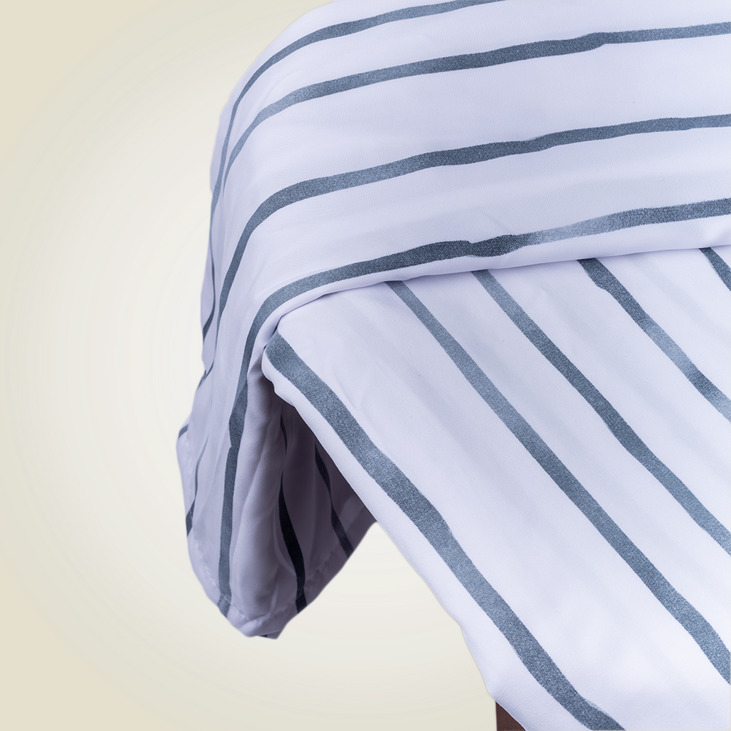 Fitted Sheet Set | Blue Striped Seersucker| 300GSM