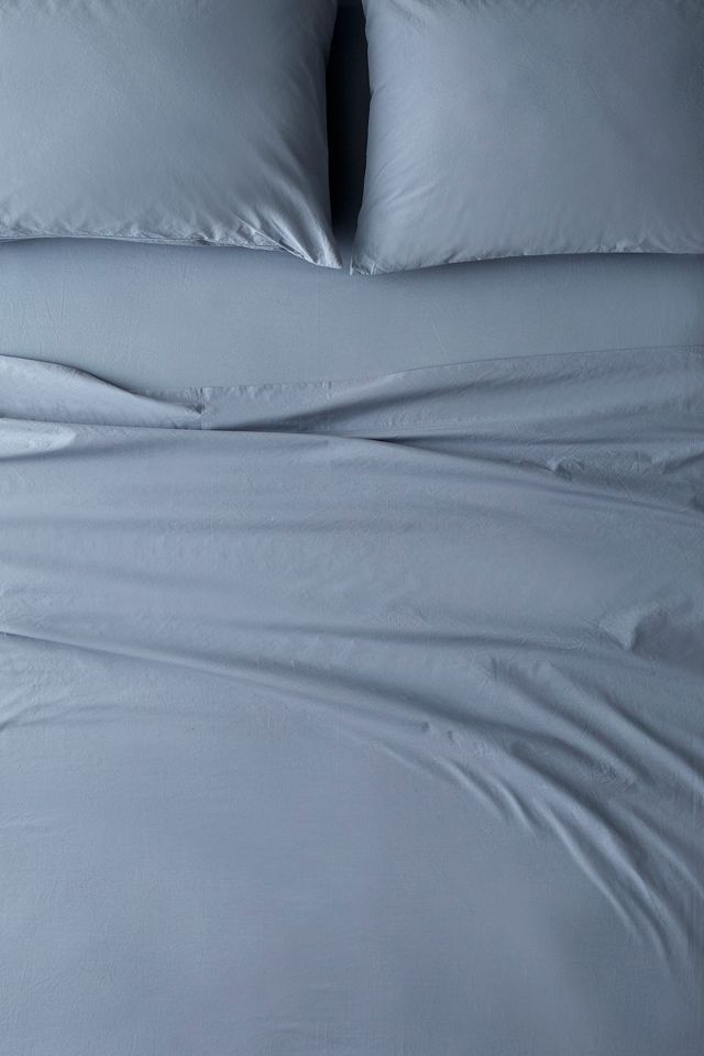 Fitted Sheet Set | Blue Seersucker | 300GSM