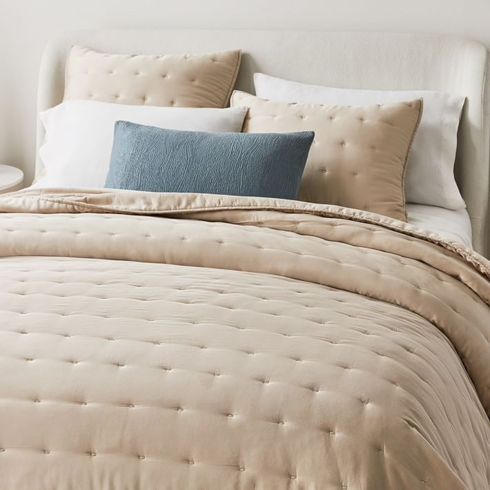 Tencel | Beige Floral Reversible Bedspread