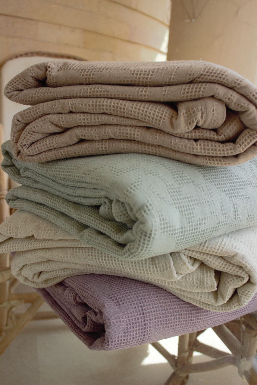 Jacquard | Mint Waffle Coverlet