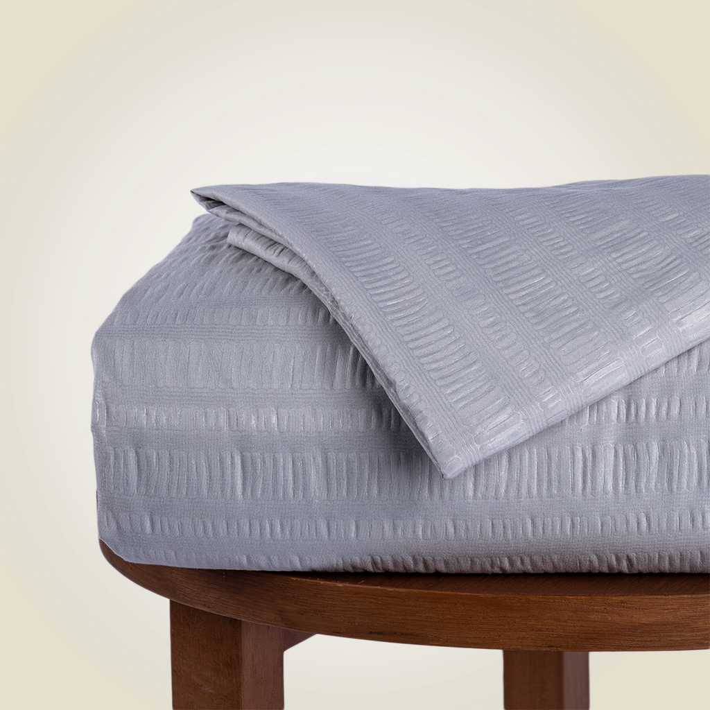 Duvet Cover Set | Grey Embossed | 300GSM