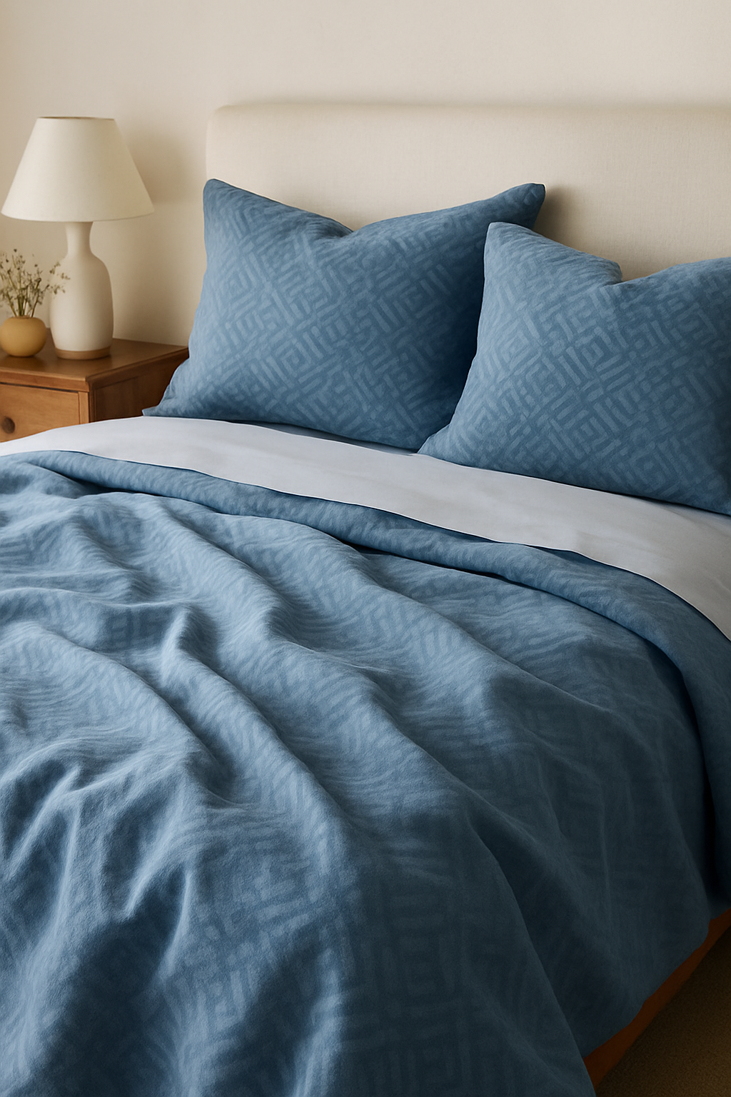 Duvet Cover Set | Blue Reversible Tencel | 300GSM
