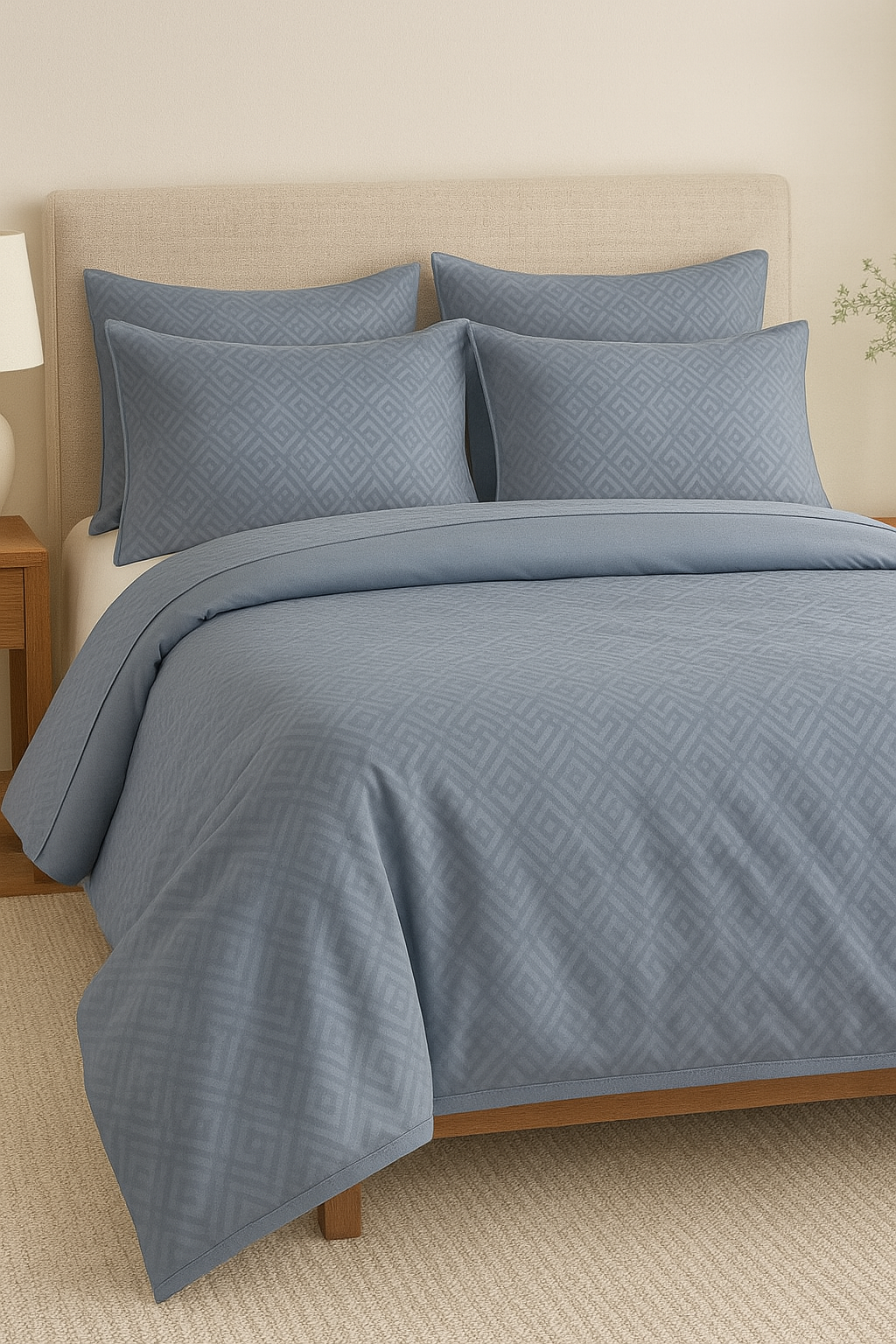 Duvet Cover Set | Blue Reversible Tencel | 300GSM