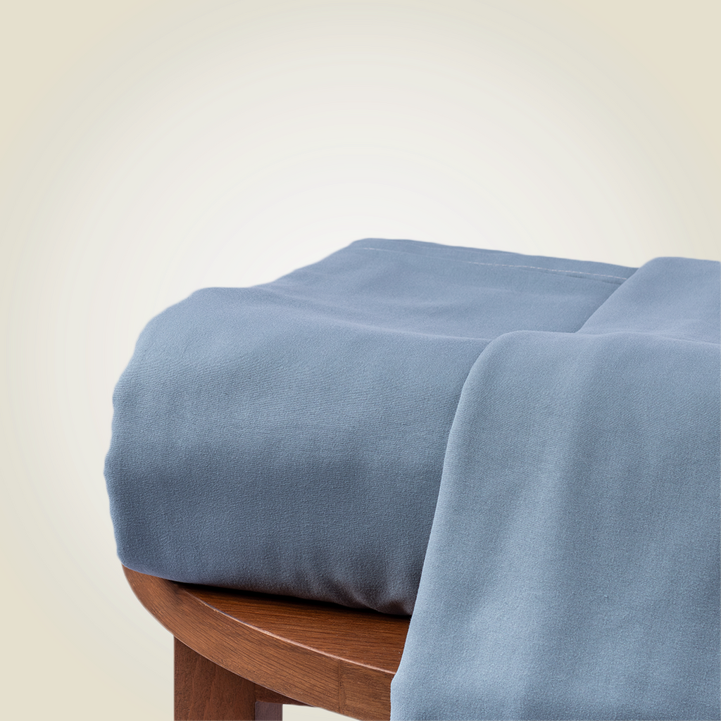 Fitted Sheet Set | Blue Seersucker | 300GSM
