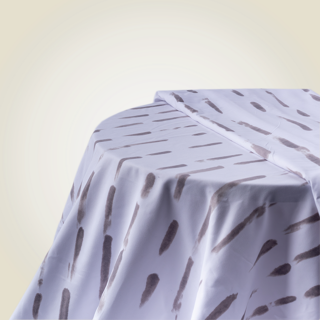 Fitted Sheet Set | Grey Striped Seersucker| 300GSM