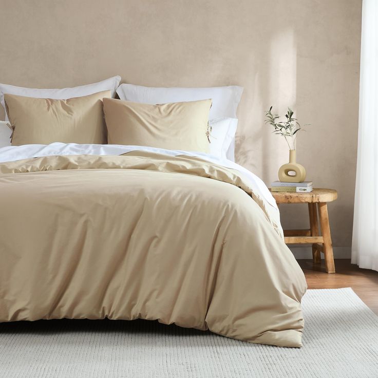 Duvet Cover Set | Beige Seersucker | 300GSM