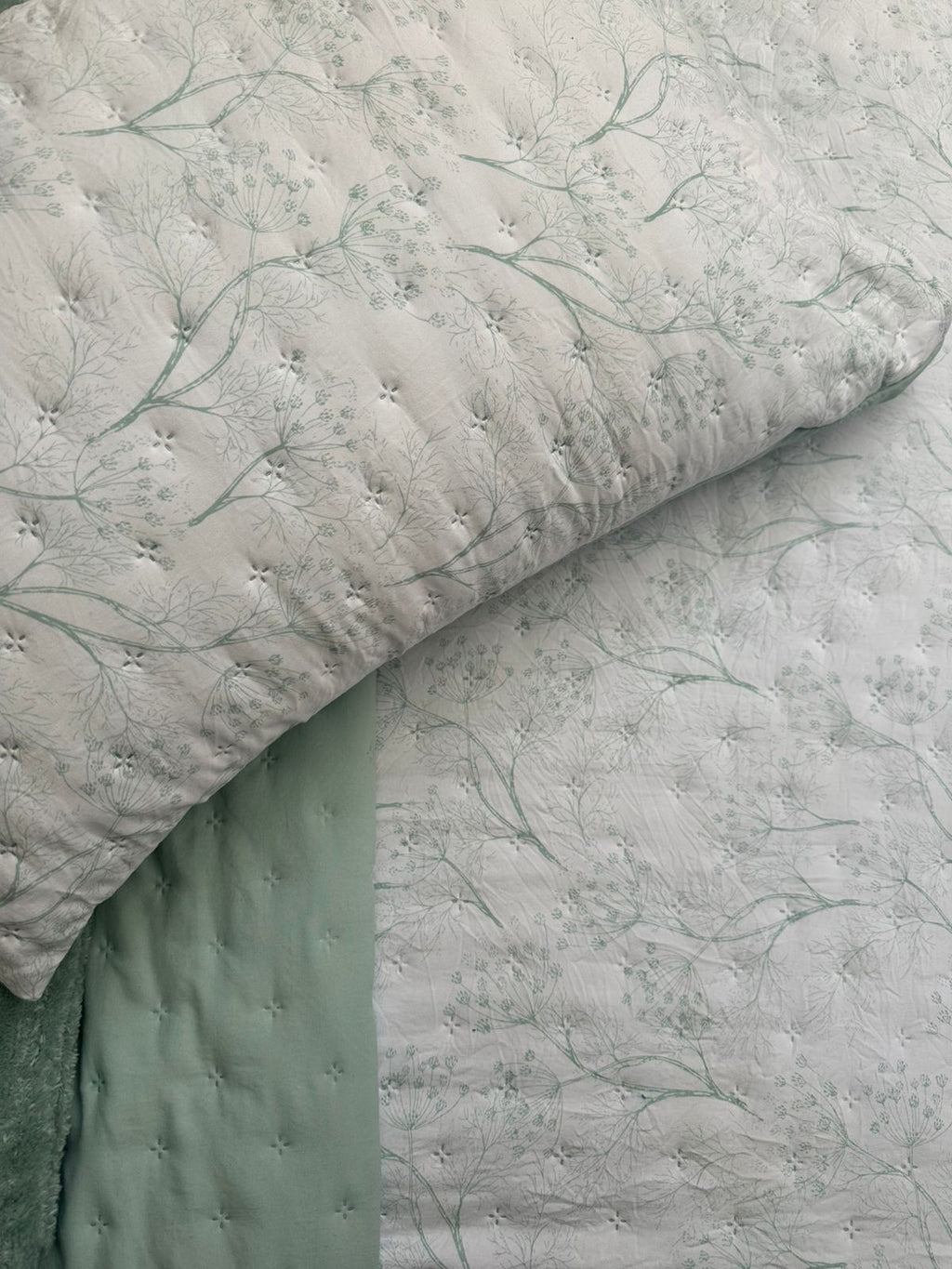 Tencel | Grey Floral Reversible Bedspread