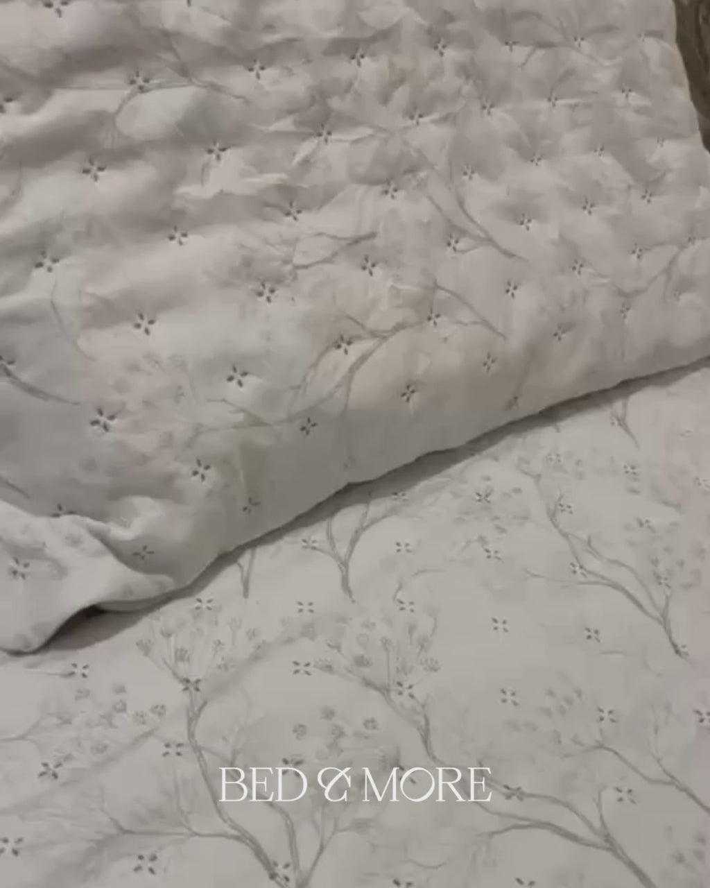 Tencel | Grey Floral Reversible Bedspread