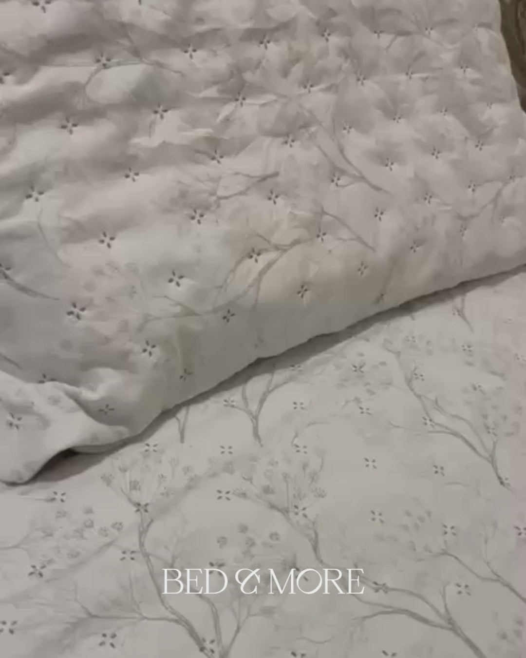 Tencel | Grey Floral Reversible Bedspread